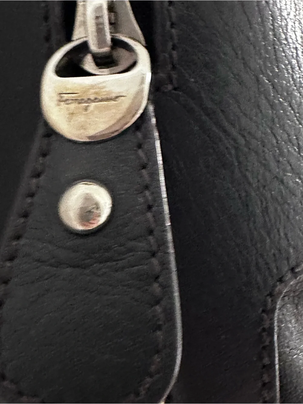 Salvatore Ferragamo Lambskin Leather Structured Tote Bag